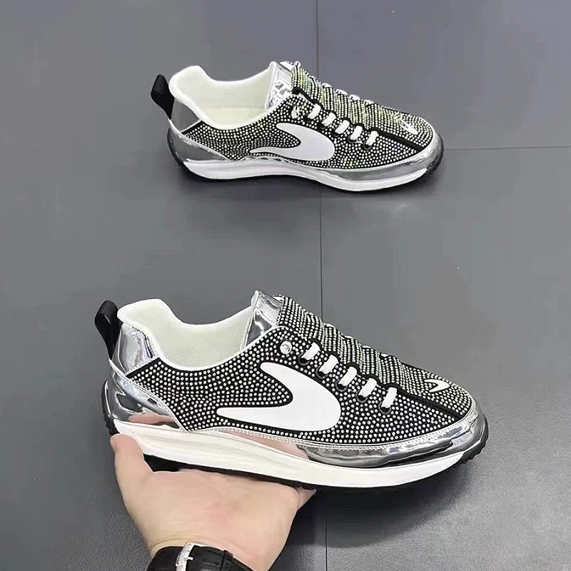 Stylish Rhinestone Sparkling Casual Men's Shoes