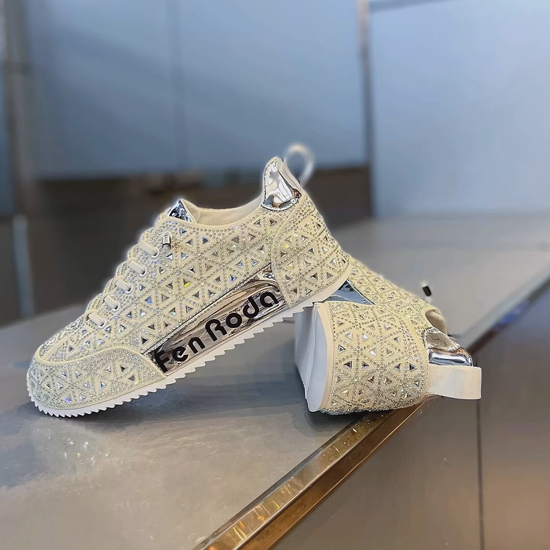 Fashionable Crystal Geometric Sneaker