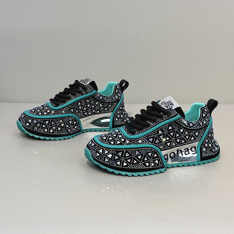 Black Crystal Mesh Sneakers