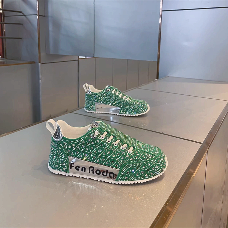 Fashionable Crystal Geometric Sneaker