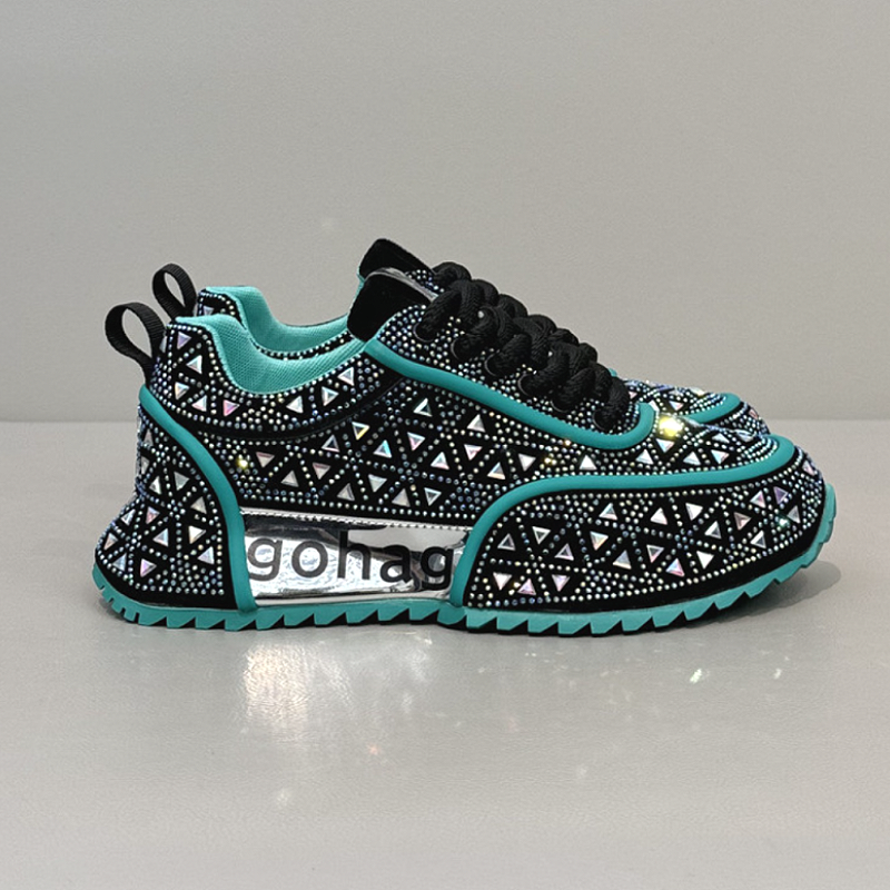 Black Crystal Mesh Sneakers