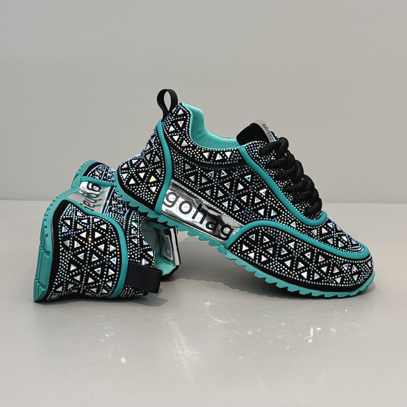 Black Crystal Mesh Sneakers